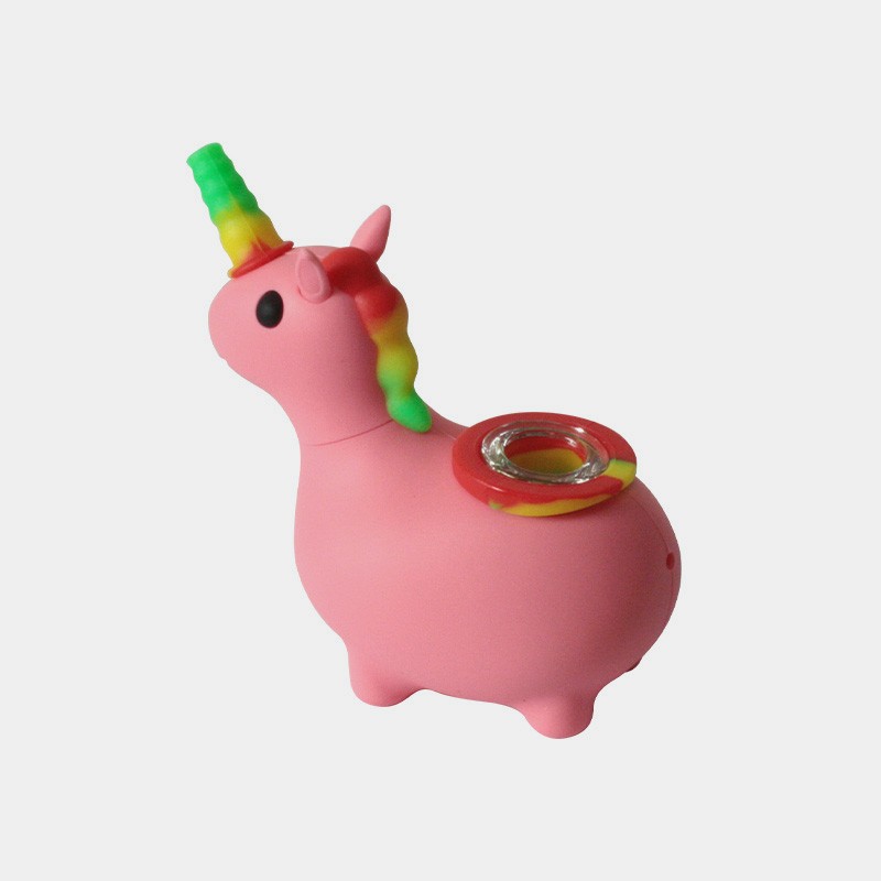 Silicone Pipe, Pink Unicorn, zerlegbar
