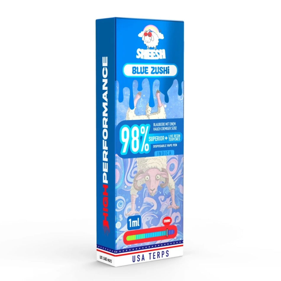 Sheesh 98% Superior Einweg Vape Pen Blue Zushi 1ml mit Steuerbanderole