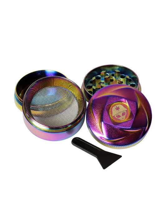 Alien Twist 4 Part Rainbow Grinder - 40mm