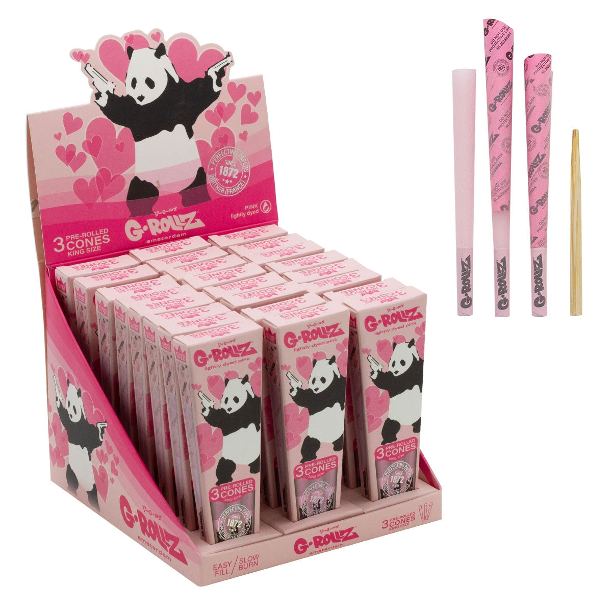 G-ROLLZ Banksy's Graffiti - Lightly Dyed Pink - 3 KS Cones