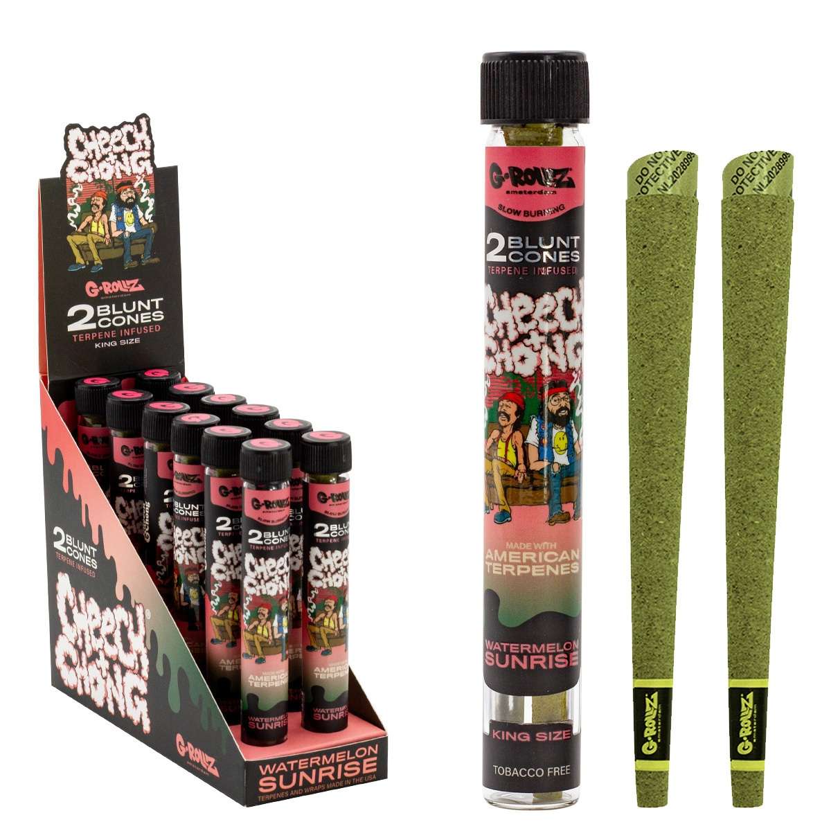 G-Rollz "Cheech & Chong" Watermelon Sunrise Terpene Infused Herbal Blunt Cones