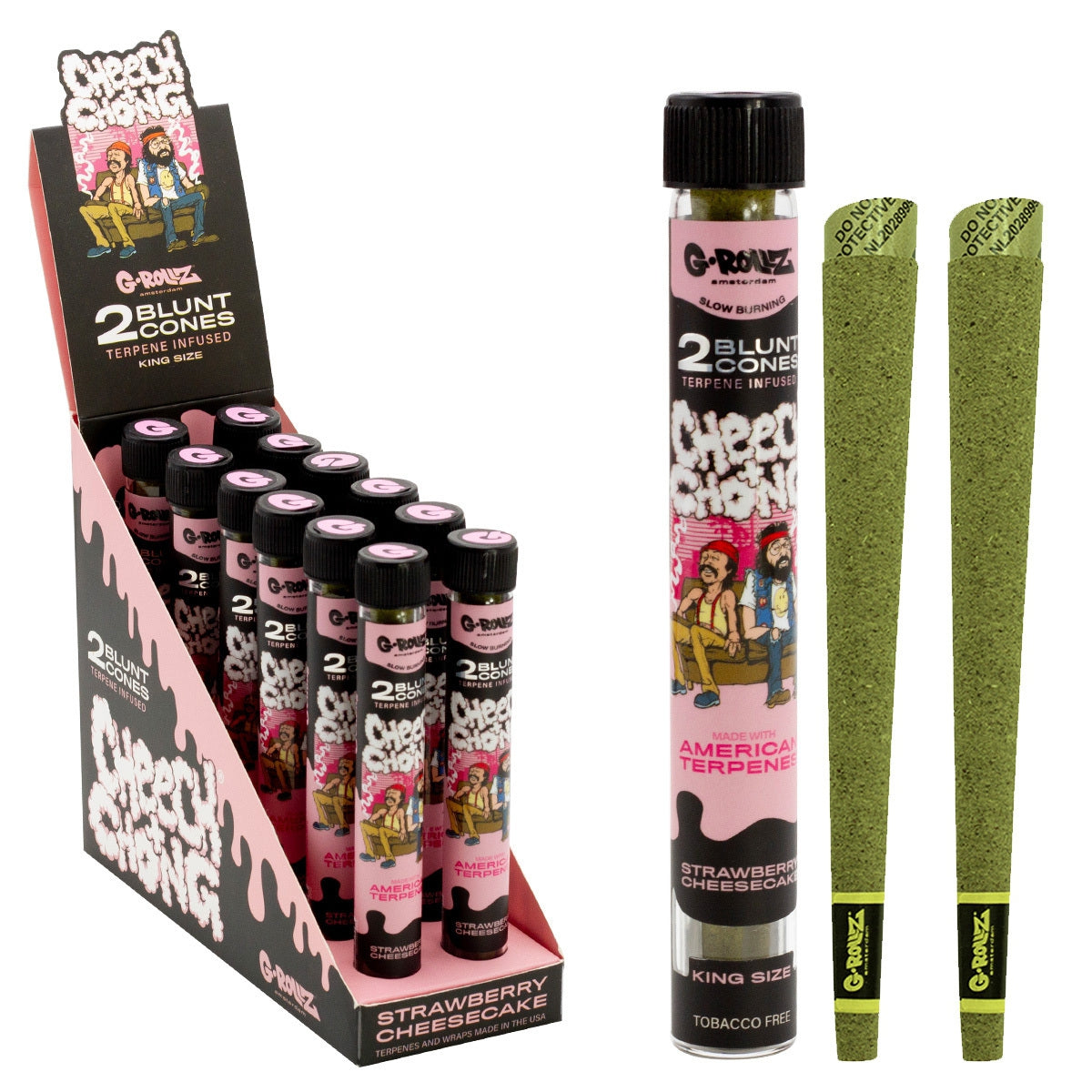 G-Rollz "Cheech & Chong" Strawberry Cheesecake Terpene Infused Herbal Blunt Cones