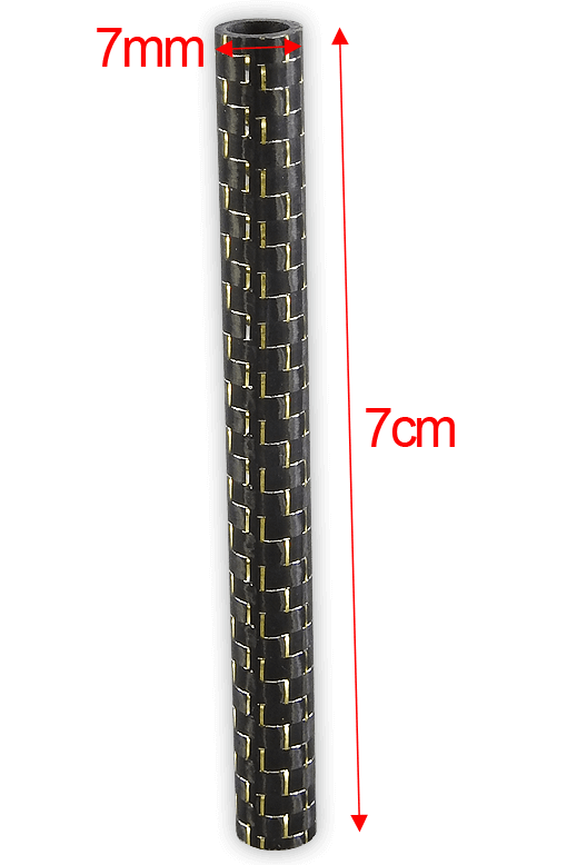 JJ Ziehrohr Carbon 70mm ø 7mm glänzend schwarz
