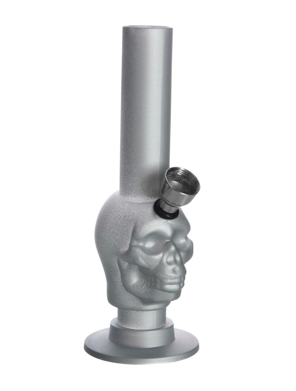 Champ High Mini Skull Rubber Bong Silber, H: 15cm, Ø 22mm