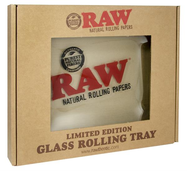 RAW Drehtablett aus Glas groß, 32x26,5x2cm