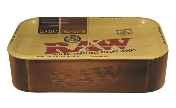 RAW Dreh-Tablett "RAW WOODEN CACHE BOX WITH TRAY LID"