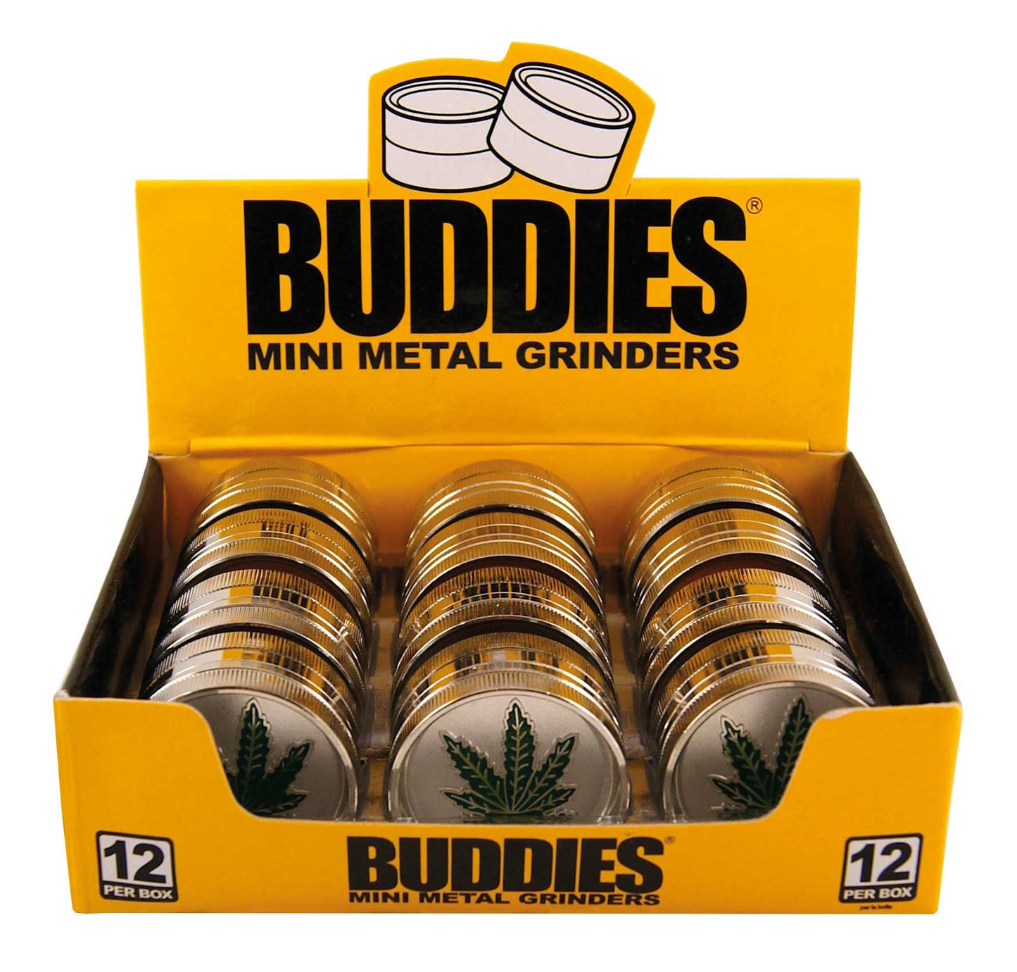 BUDDIES METAL MINI GRINDER 2 tlg, ø 40mm,Höhe: 2cm, Pyramiden Zähne