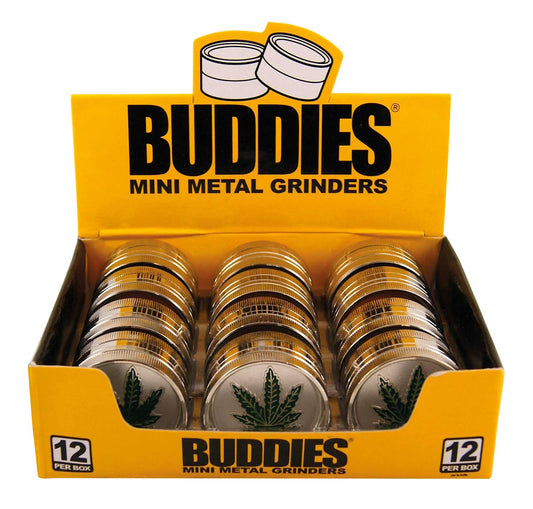 BUDDIES METAL MINI GRINDER 2 tlg, ø 40mm,Höhe: 2cm, Pyramiden Zähne