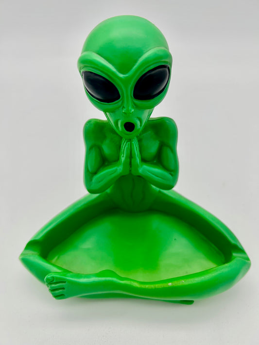 Aschenbecher "Yoga Alien", grün