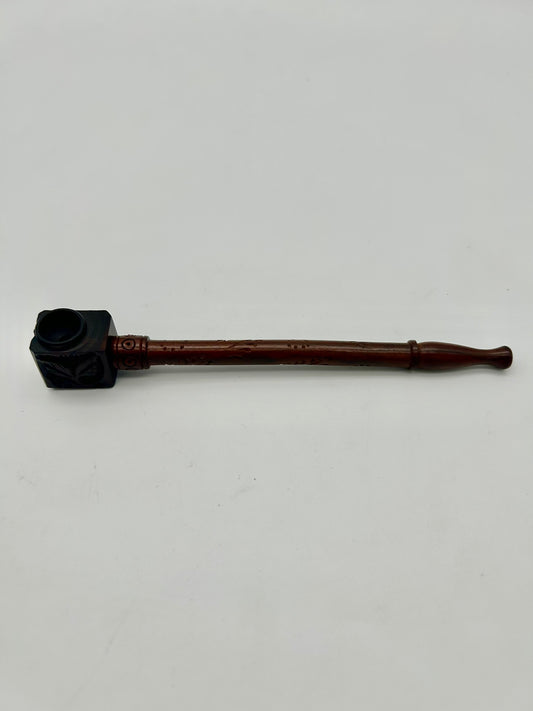 Rosenholz-Pfeife geschnitzt 15,5cm