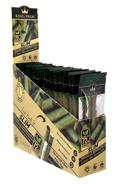 King Palm "Natural" Terpene Infused Real Leaf SLIM Rolls 2 Rolls