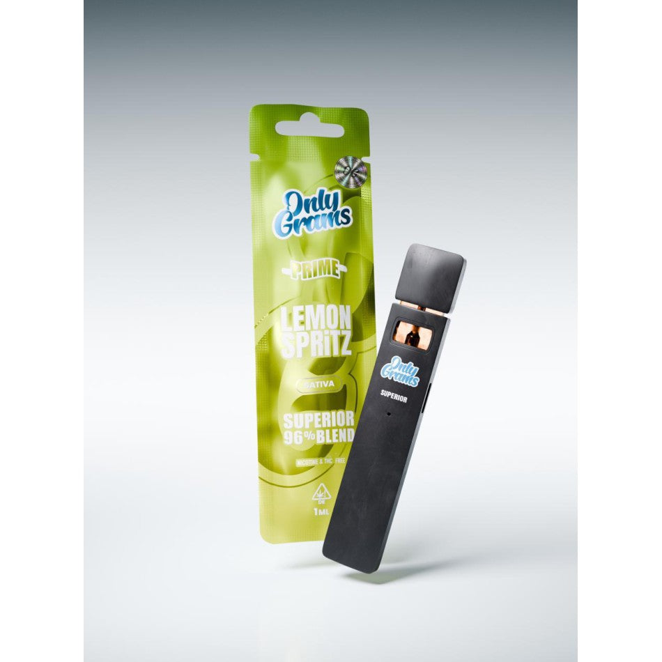 Only Grams V2 Prime "Lemon Spritz" 96% Superior Blend, Nikotine & THC Frei,1ml