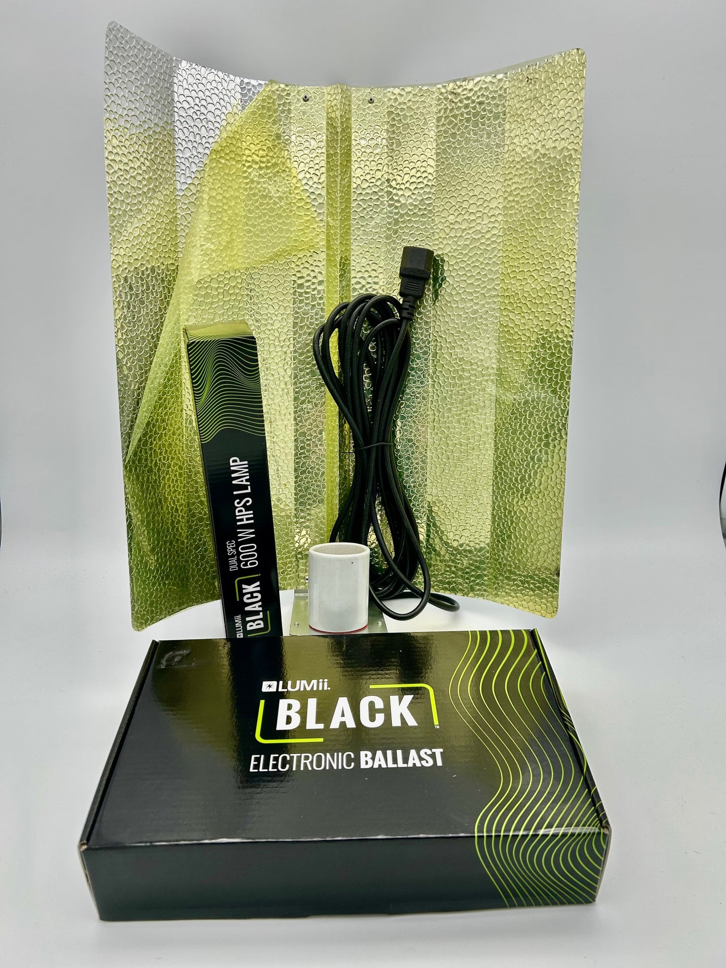 LUMii Black 600 Set elektr. Vorschaltgerät regelbar mit Reflektor und Lampe, 600W