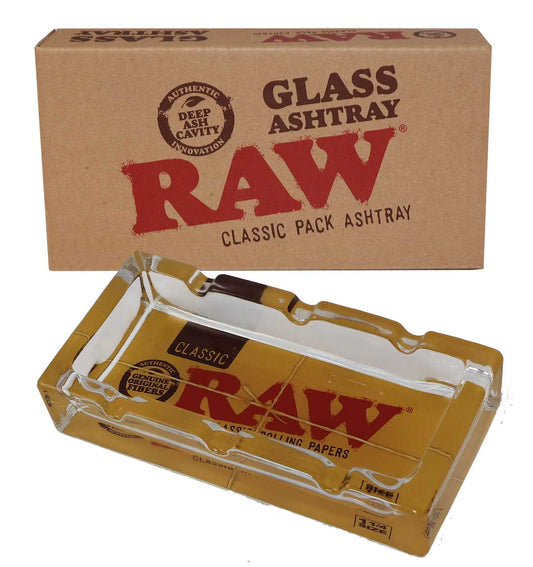 RAW "Classic Pack Ashtray" Glas-Aschenbecher rechteckig