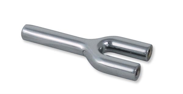 Y-Doppelziehrohr aus Edelstahl silber