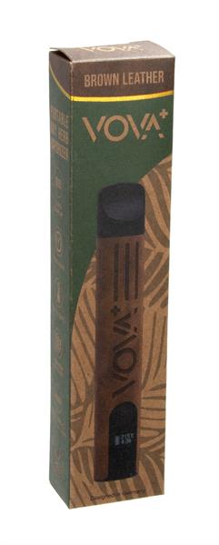 VOVA PLUS Brown Leather tragbarer Dry Herb Vaporizer, ø 2cm, H 12,4cm