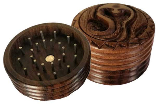 Holzgrinder,Kobra-Motiv 50 mm Ø, mit Magnet, 2-teilig