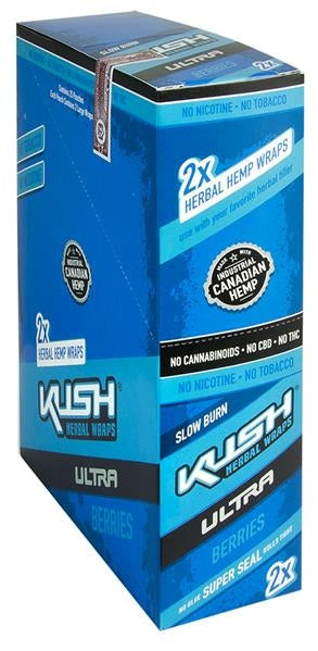 Kush Ultra Herbal Wraps, Blue, Berries,2 Wraps pro Folie
