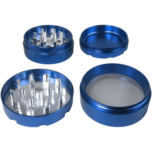 Alu CNC Grinder 4-Part - 50mm - Blau, innen Silber