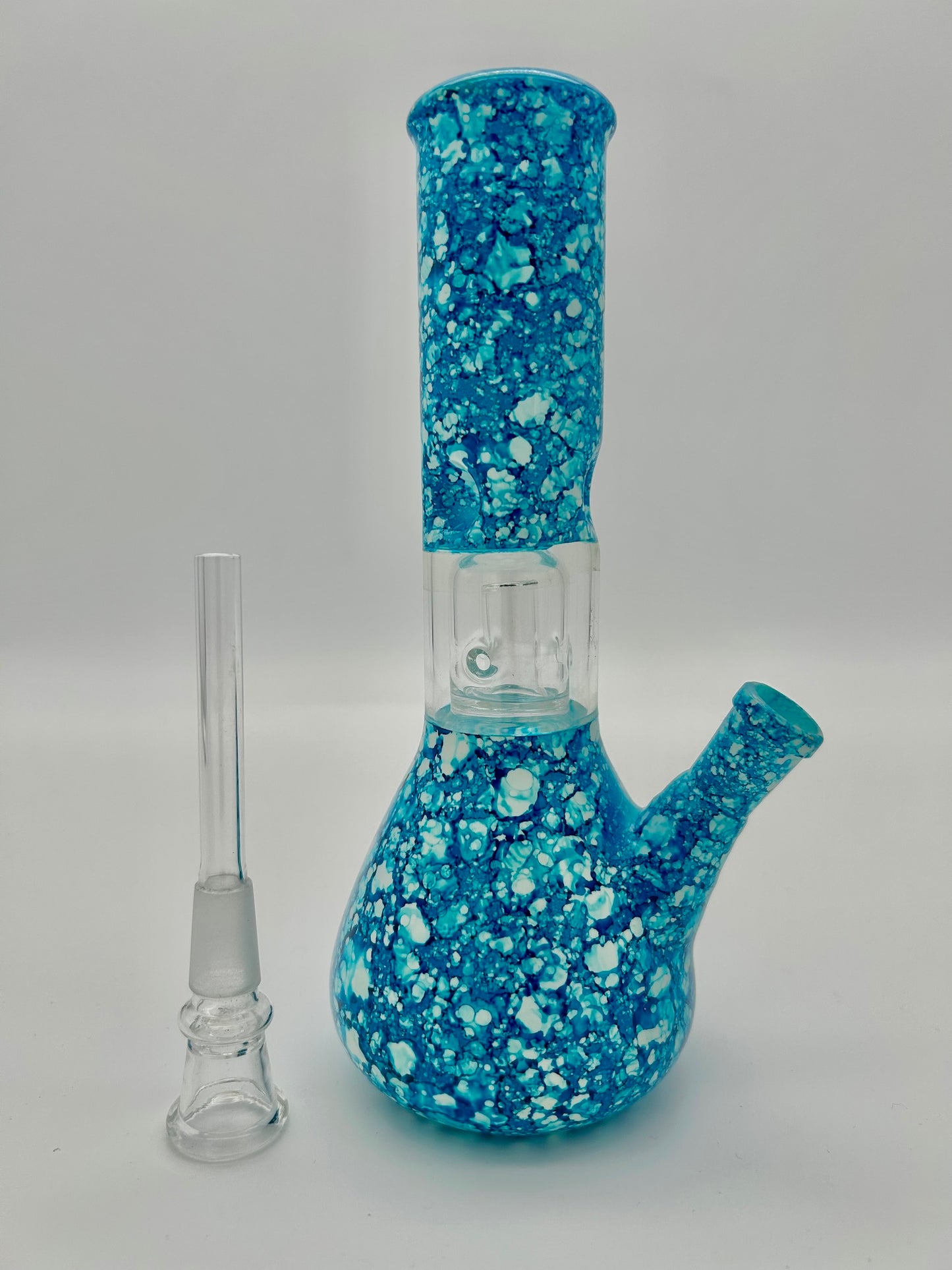 Blau Mini Beaker mit Perkolator H:23cm Ø:40mm NS:14.5mm