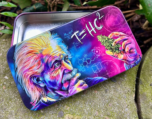 "Syndicase" Große Metalldose, "Einstein T=HC2"