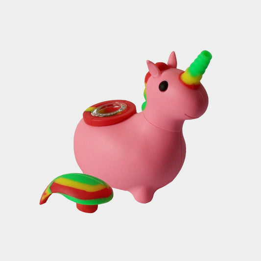 Silicone Pipe, Pink Unicorn, zerlegbar