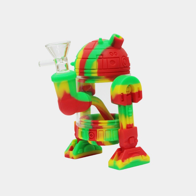 Silikon Glass Bong, R2 Rasta  NS14,5