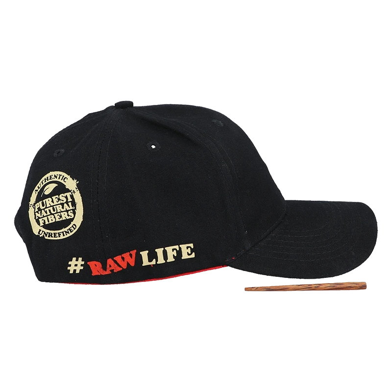 RAW Poker Hat Black, mit rotem 3D Logo