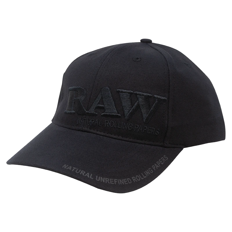 RAW Poker Hat Black on Black, mit schwarzem 3D Logo