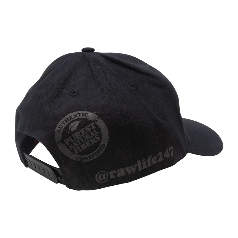 RAW Poker Hat Black on Black, mit schwarzem 3D Logo