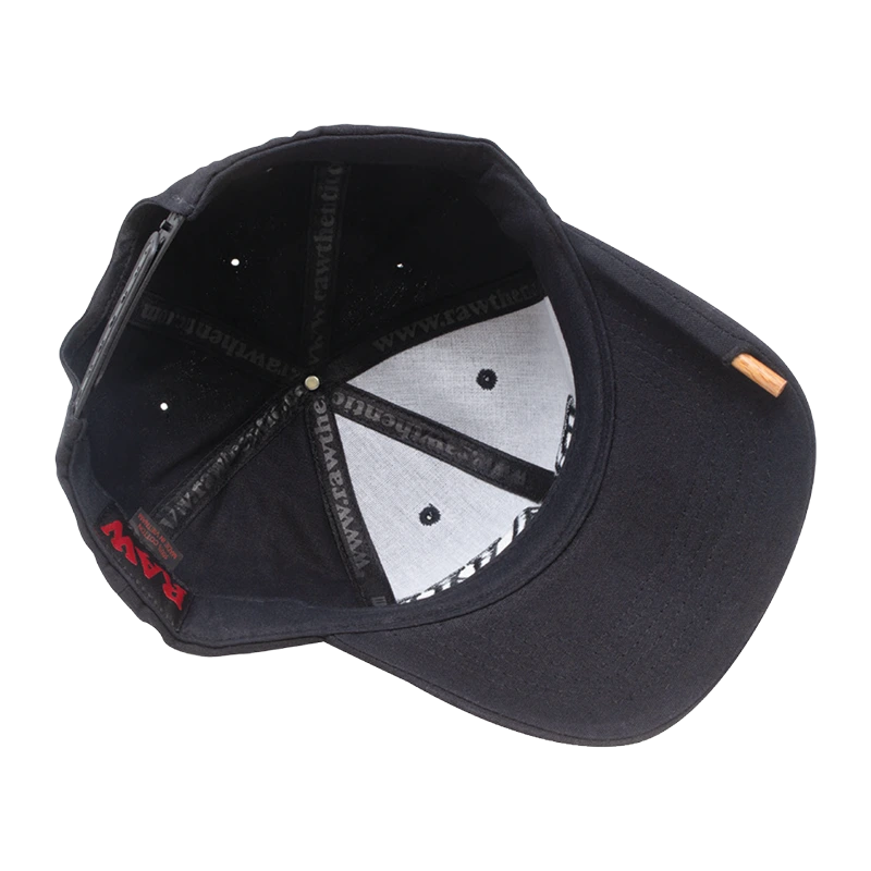RAW Poker Hat Black on Black, mit schwarzem 3D Logo