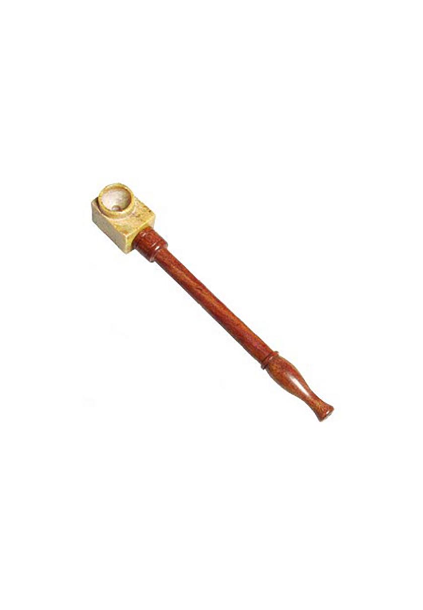 Rosenholz-Speckstein Pfeife  - L: 15,5cm