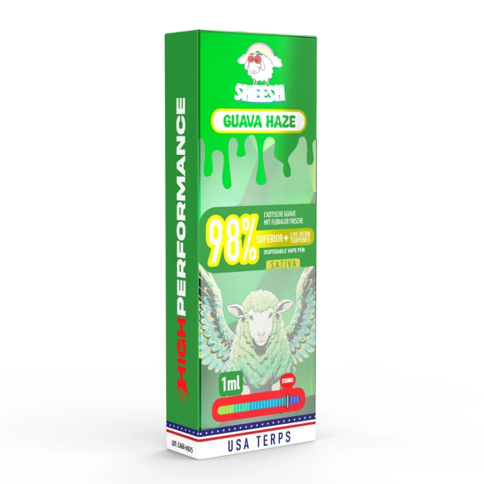 Sheesh 98% Superior Einweg Vape Pen Guava Haze 1ml mit Steuerbanderole