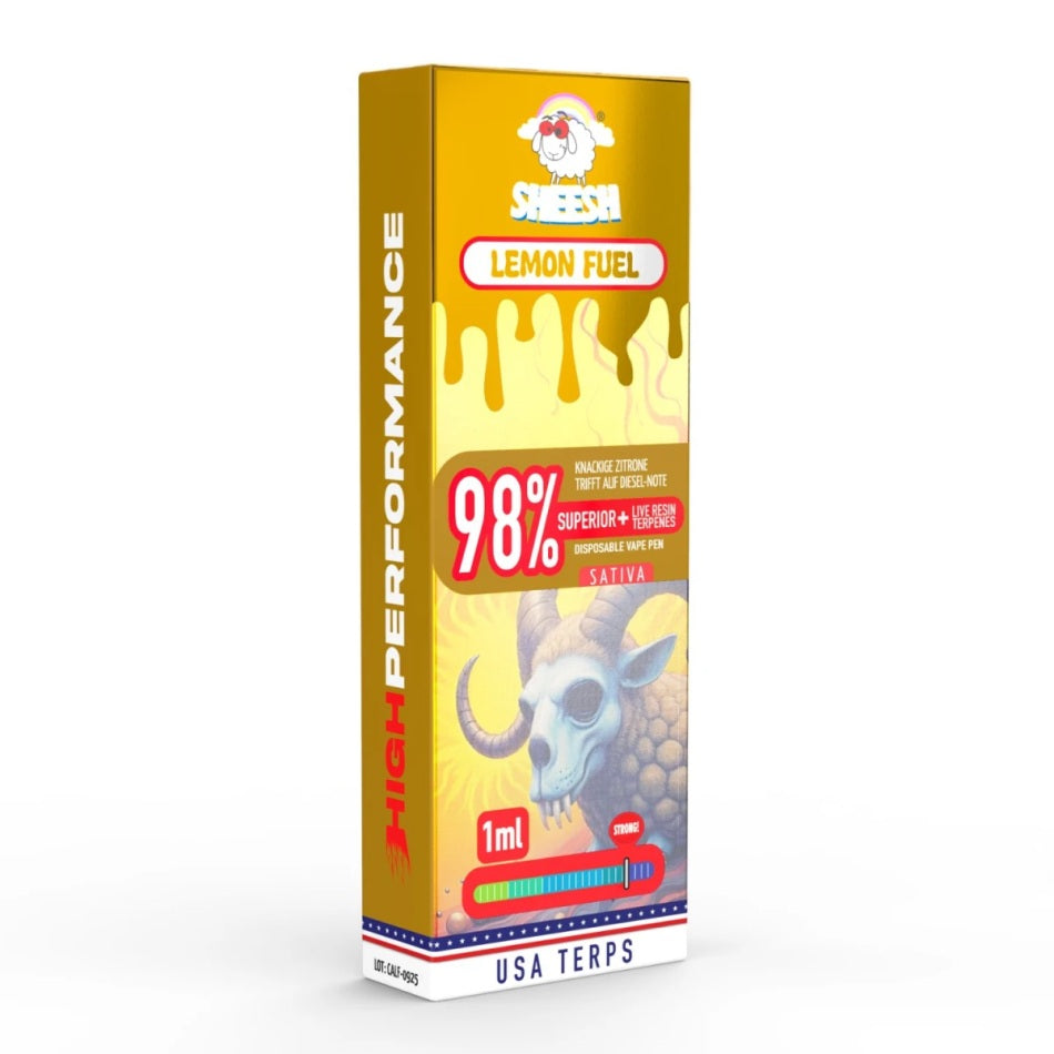 Sheesh 98% Superior Einweg Vape Pen Lemon Fuel 1ml mit Steuerbanderole