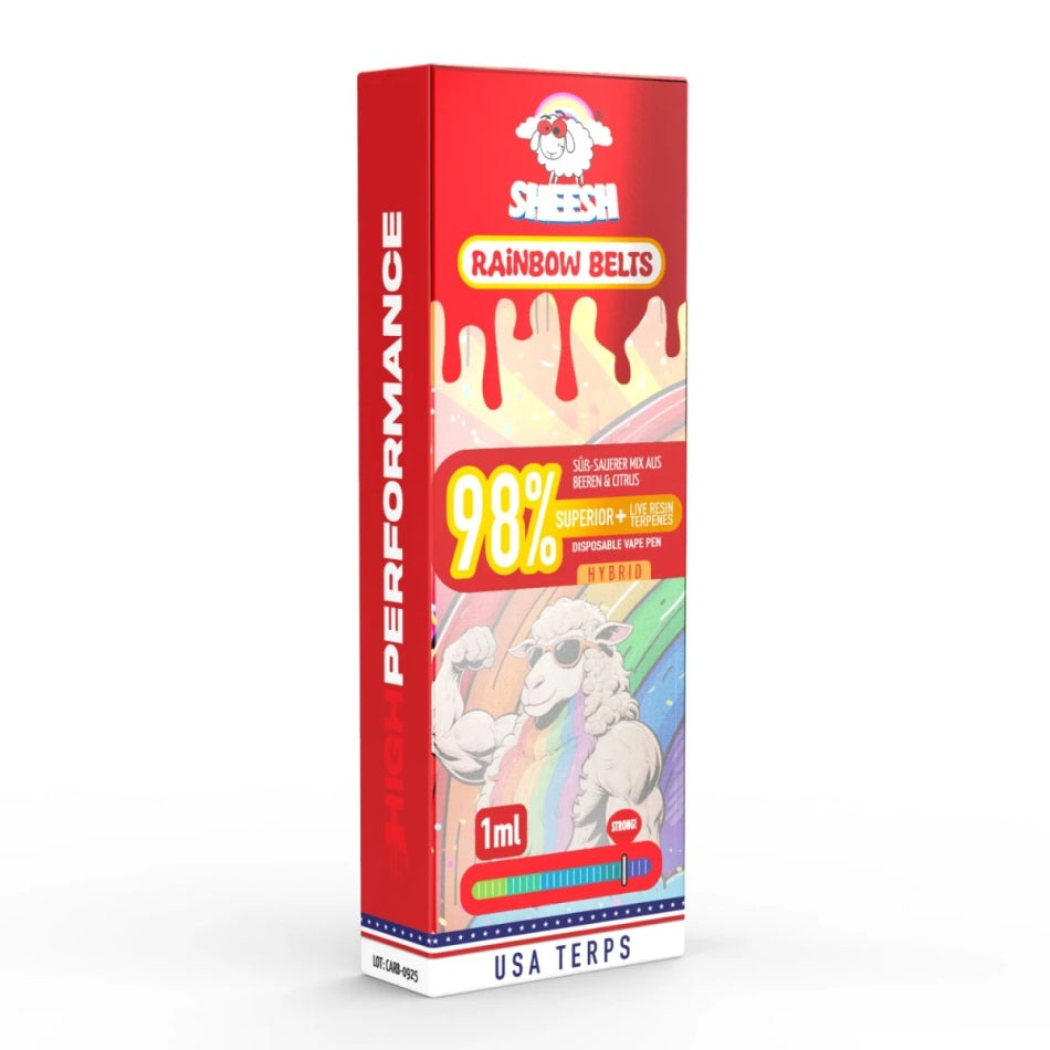 Sheesh 98% Superior Einweg Vape Pen Rainbow Belts 1ml mit Steuerbanderole