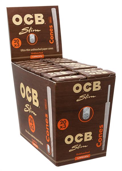 OCB Premium Slim Unbleached Cones 3er Pack