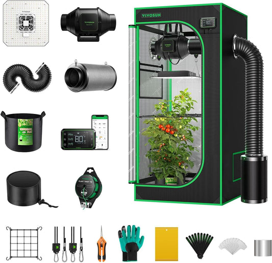 Vivosun, Smart Growbox, Set AllInOne Connect 120 + 2x AeroLight AW200SE (120x120x200)