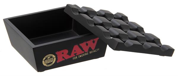 RAW edler Metallaschenbecher,schwarz,Maße: 8x8x4cm