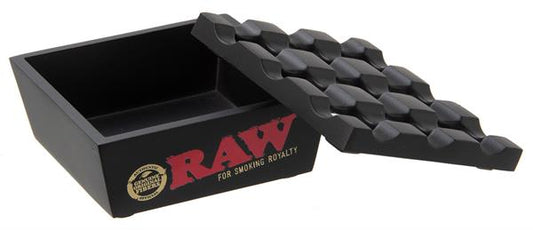RAW edler Metallaschenbecher,schwarz,Maße: 8x8x4cm