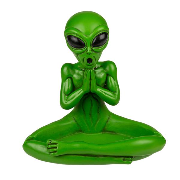 Aschenbecher "Yoga Alien", grün