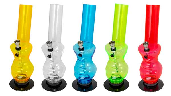 Acryl-Bong, ca. 26cm "Joystick Hand Grip", div. Farben