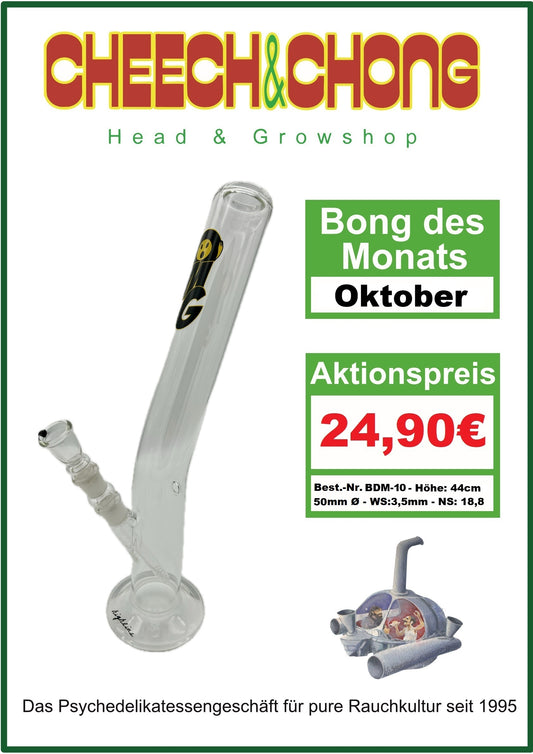 BDM-10 Highline Glasbong OMG mit Knick im Rohr NS18,8, Ø50mm, Höhe:44cm