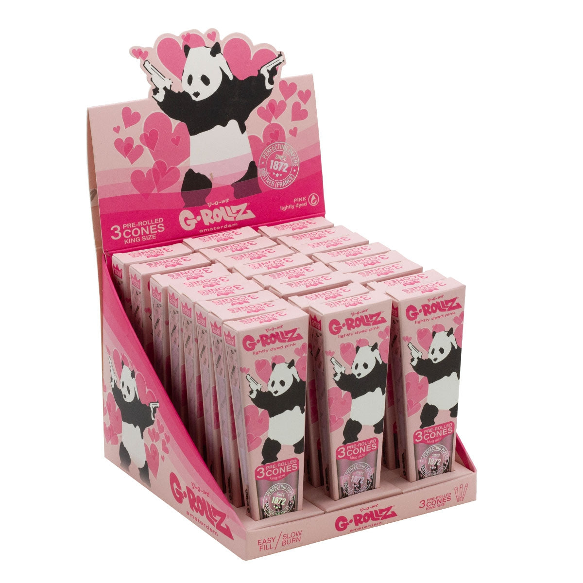 G-ROLLZ Banksy's Graffiti - Lightly Dyed Pink - 3 KS Cones