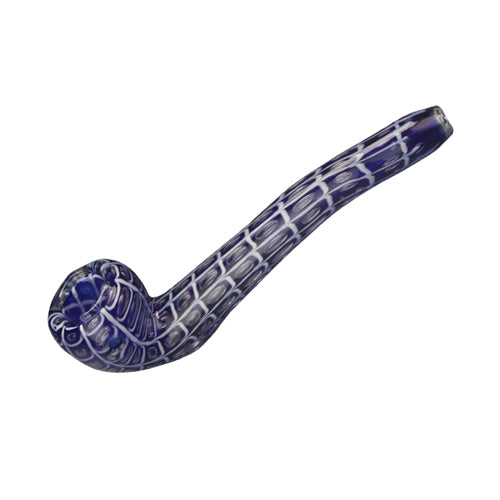 Glas Pfeife gebogen Blau 18cm Lang