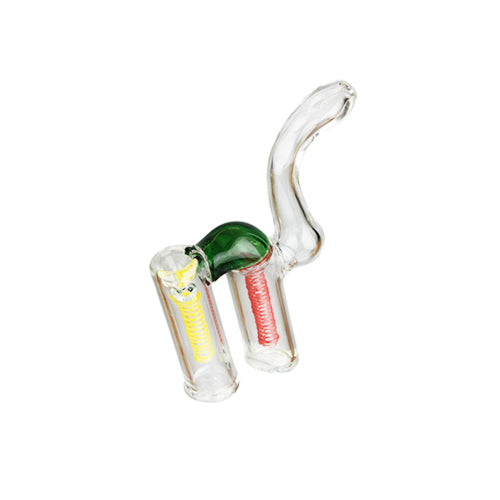 Coloured Glas Pipe in Katzenform, heavy, 15,5cm