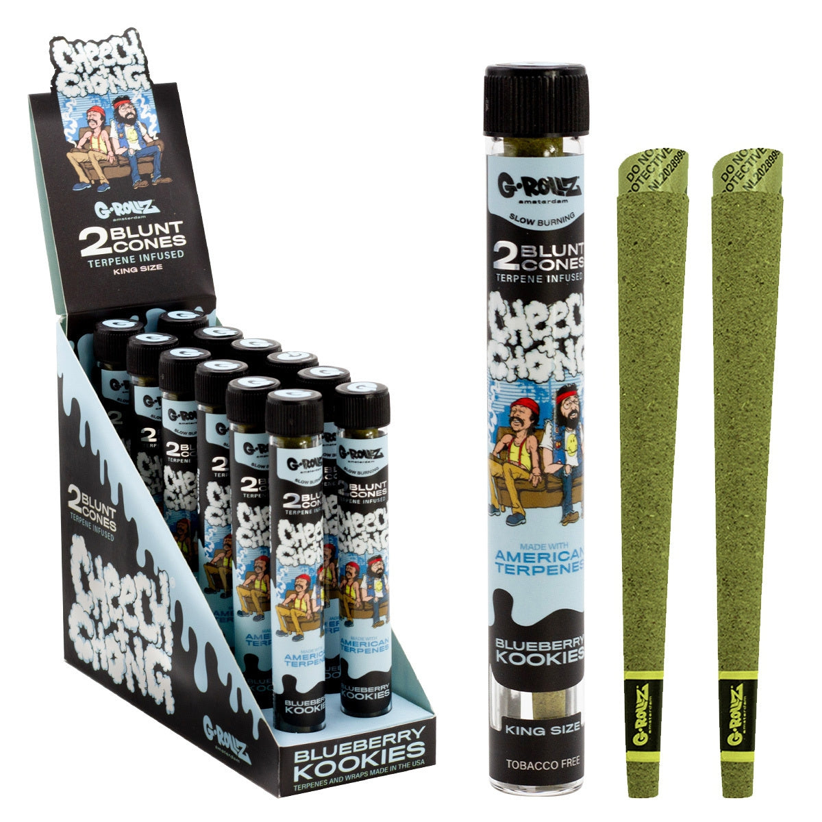 G-Rollz "Cheech & Chong" Blueberry Kookies Terpene Infused Herbal Blunt Cones