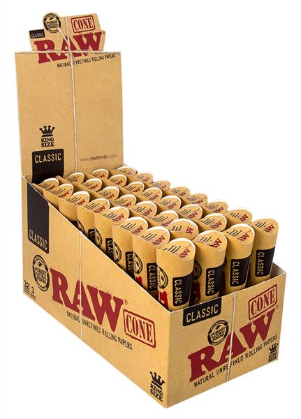 RAW King Size 3er Classic Papercones, ungebleicht 109mm