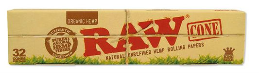 RAW Organic King Size Papercones - 32 Cones