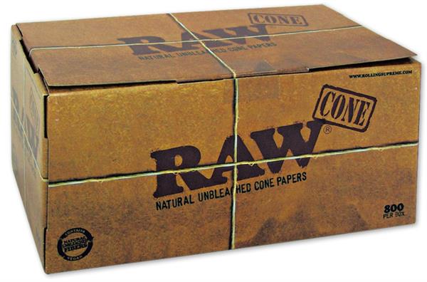 RAW 800er Box King Size Papercones, ungebleicht