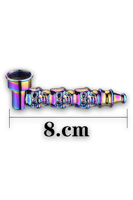 Champ High Skull Metall Pfeife Regenbogen, 8cm